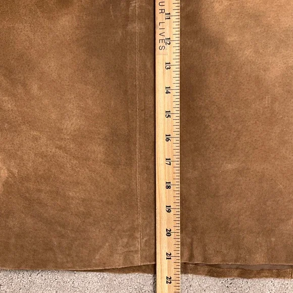 Brandon Thomas Womens 6 Brown Suede Embroidery Wrap Floral Butterfly Boho Skirt - Picture 8 of 10